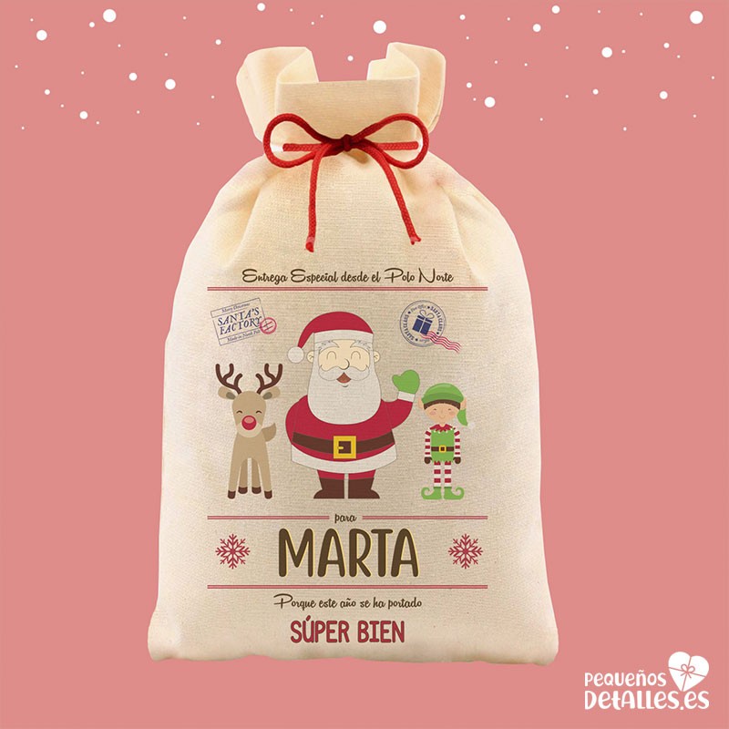 Saco de Papá Noel Personalizado, ideal para los peques de la casa